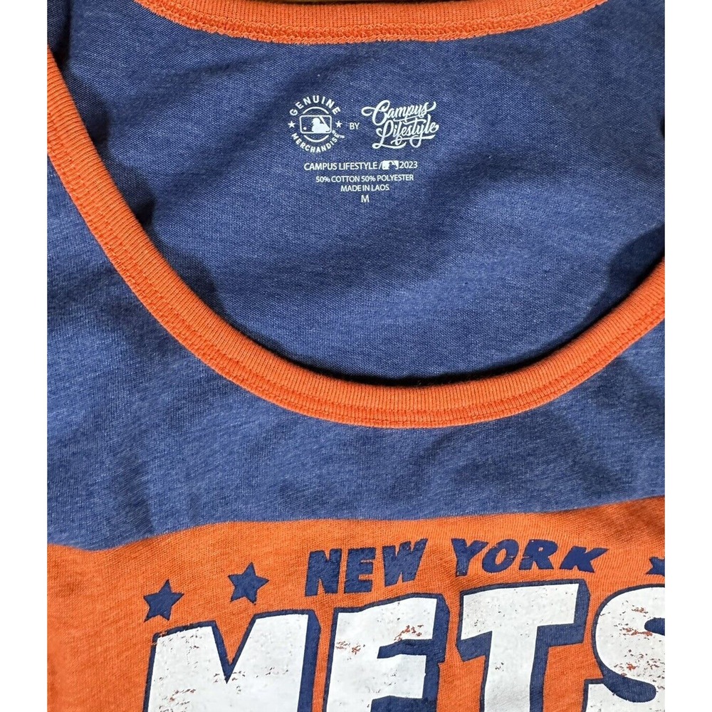 New York Mets Tank Top Shirt Womens Size M Blue Orange Campus Lifestyle MLB NWT - Picture 2 of 4